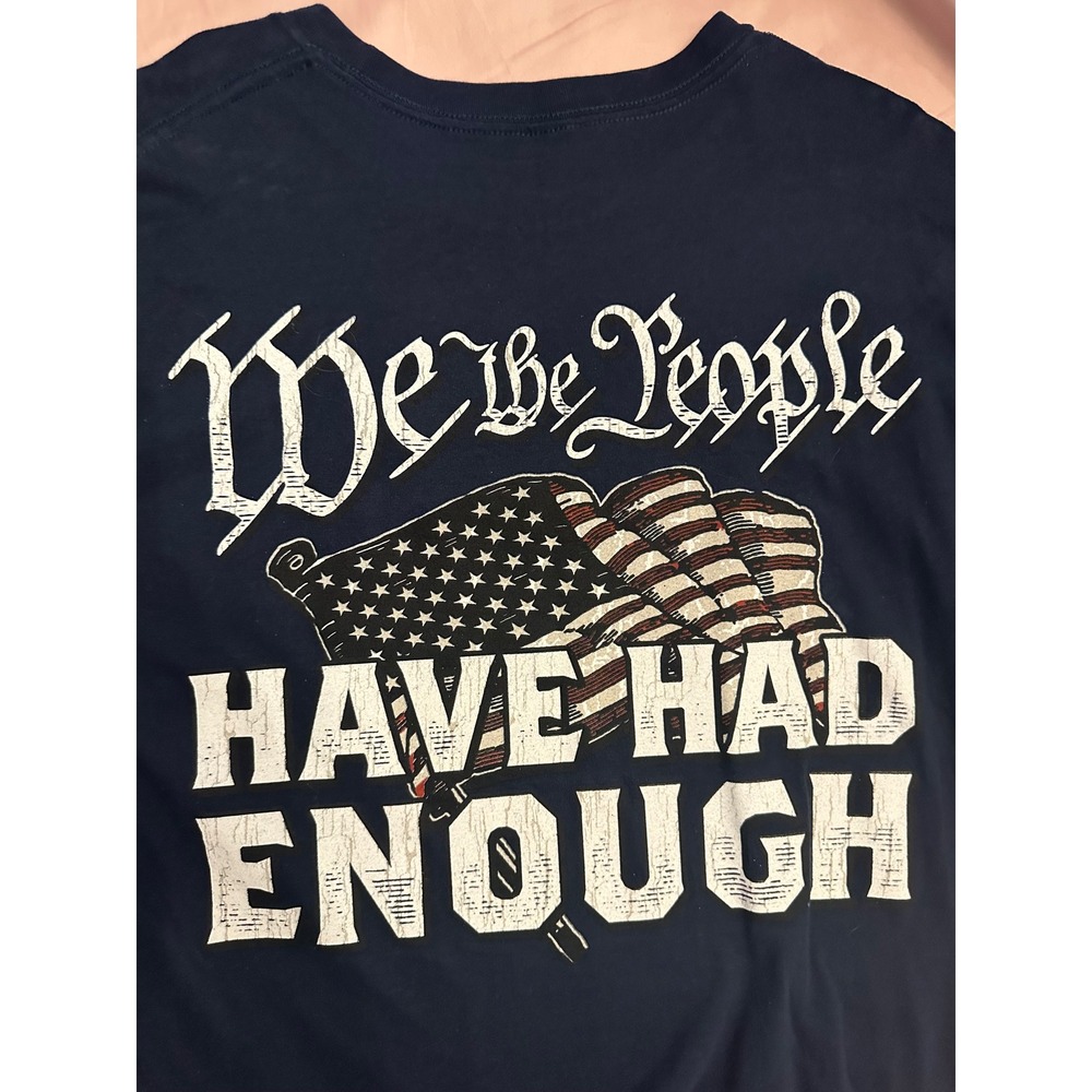 Buck Wear Mens We The People Have Had Enough Flag T-Shirt Navy Blue Large